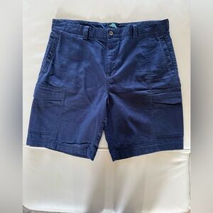 Tommy Bahama Navy Blue Cargo Shorts with Side Pockets 9” Inseam